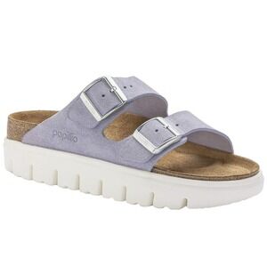 Birkenstock Arizona Chunky Slides Sandals‎ Purple Suede Leather Womens 8 EU 39